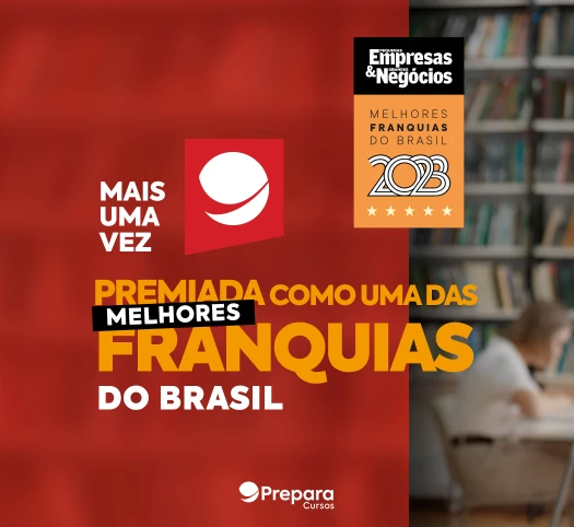 Imagem de destaque mostrando que a prepare cursos foi premiada como uma das melhores franquias do Brasil em 2023, reconhecida por Empresas & Negócios.